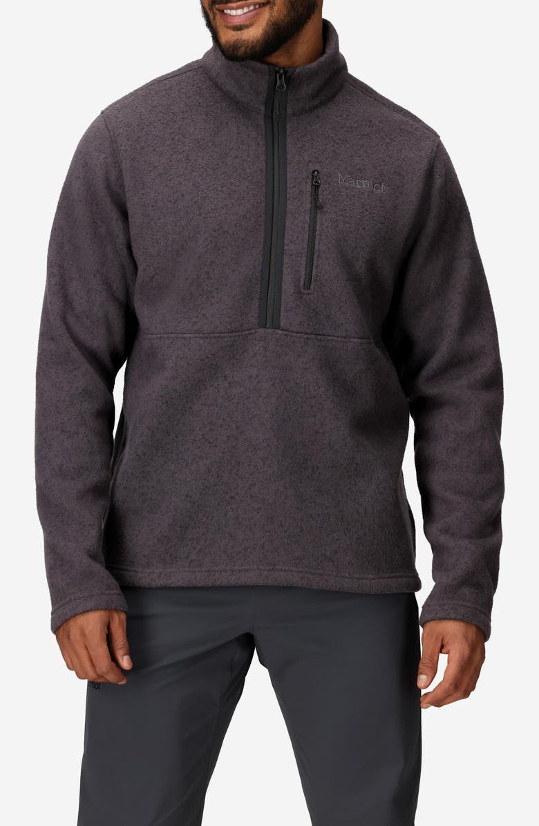 Marmot Drop Line Half Zip Fleece Jacket, Main, color, Black Heather