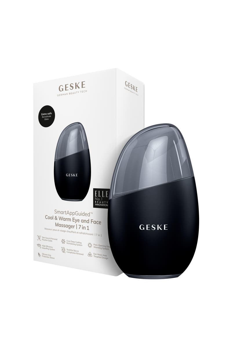 GESKE SmartAppGuided Cool & Warm Eye & Face Massager | 7 in 1, Main, color, Black