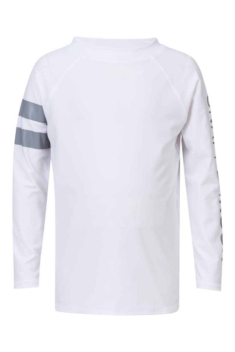 Raglan Long Sleeve Rashguard, Main, color, WHITE/ GREY