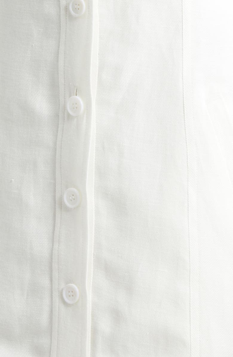 Ramy Brook Nikki Ruffle Sleeve Linen Blend Shirtdress, Alternate, color, White Linen