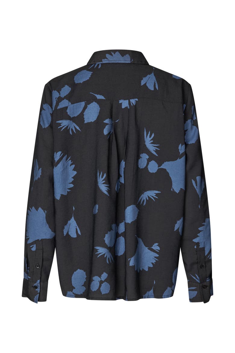 Inanne Long Sleeve Printed Shirt, Alternate, color, Gray Blue