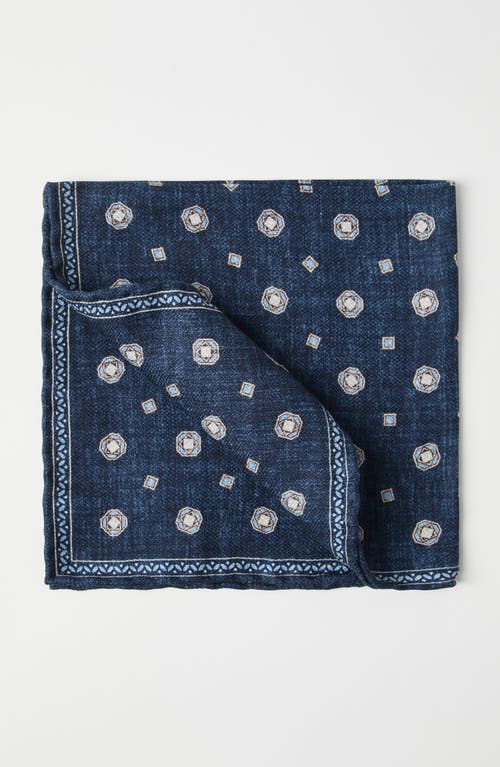 Brunello Cucinelli Double-face Pocket Square In Azure
