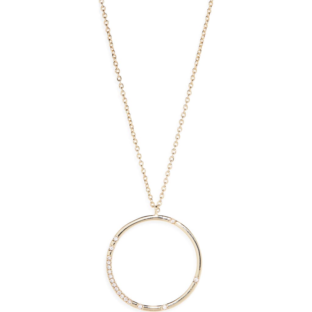 Nordstrom Rack Cluster Cz Circle Pendant Necklace In Gold