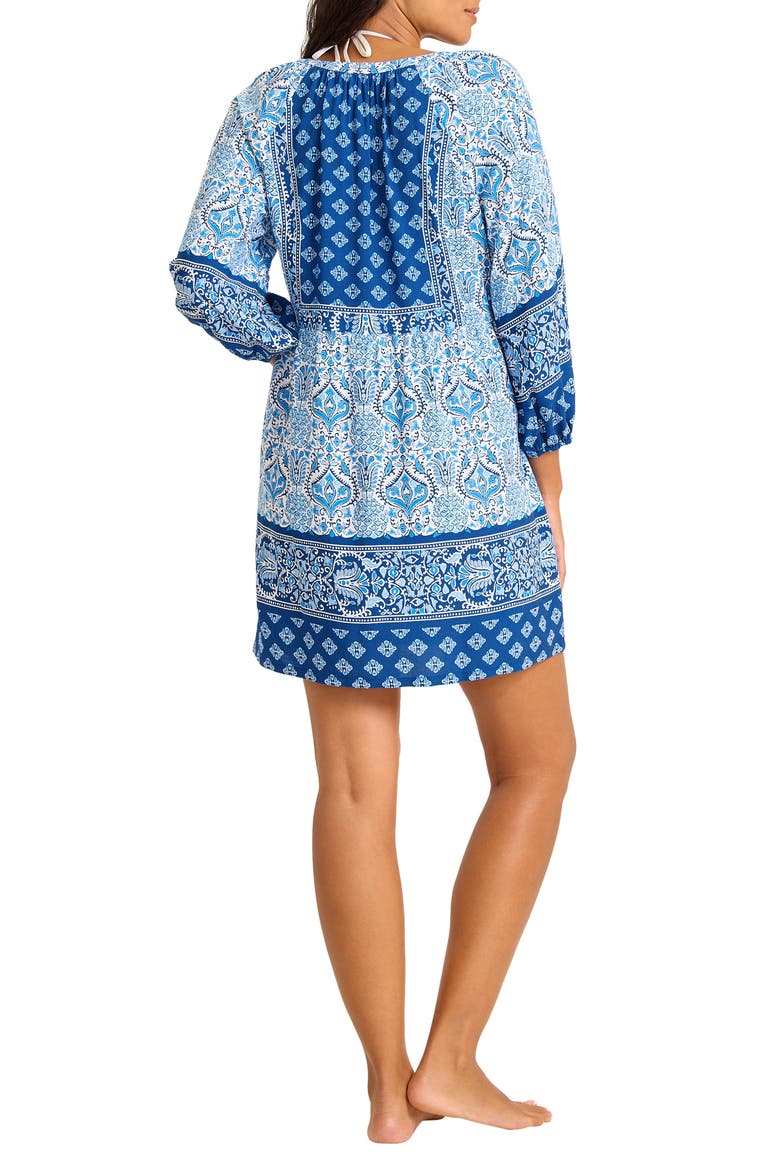 Noble Pineapple Cover-Up Dress, Alternate, color, INDIGO TIDE