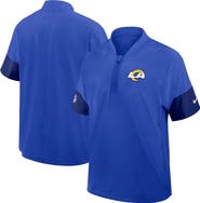 Nike Men's Nike Royal Los Angeles Rams Sideline Short Sleeve Quarter-Zip Performance Coach Jacket