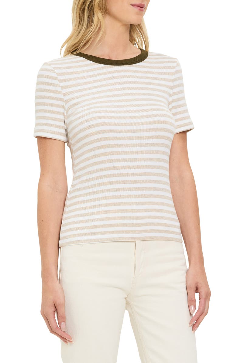 Michael Stars Jenny Stripe Ringer T-Shirt, Alternate, color, Oatmeal/ White/ Caper