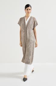 Brunello Cucinelli Dazzling water lilies long cardigan