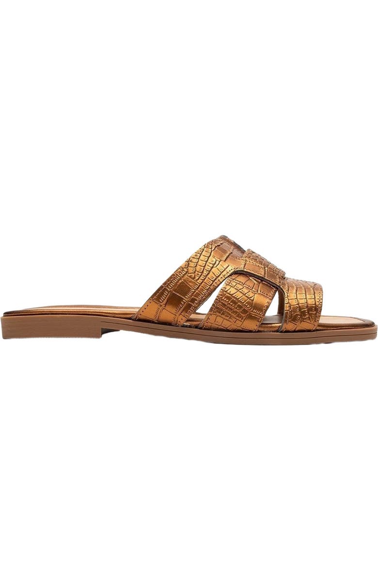 Forever & Always Shoes Notre Leather Slide Sandal, Alternate, color, Bronze Leather