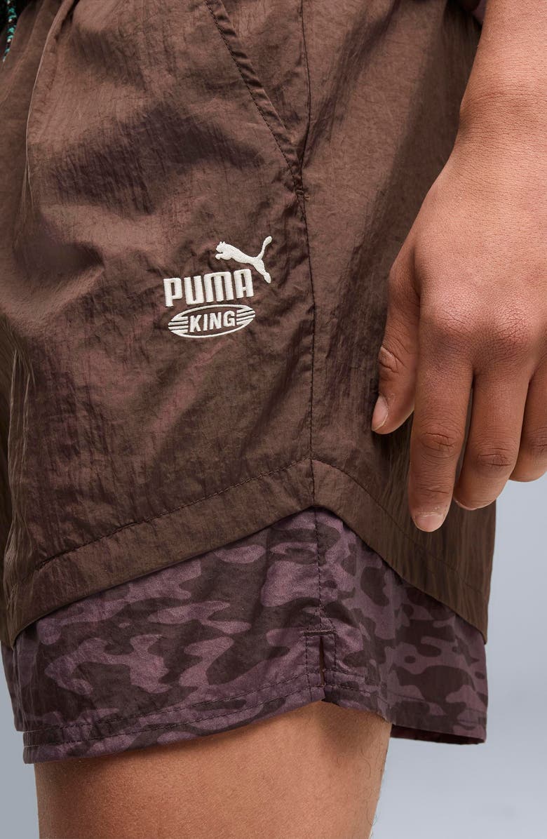 PUMA x Morocco x Salehe Bembury King Track Shorts, Alternate, color, Chocolate Brown