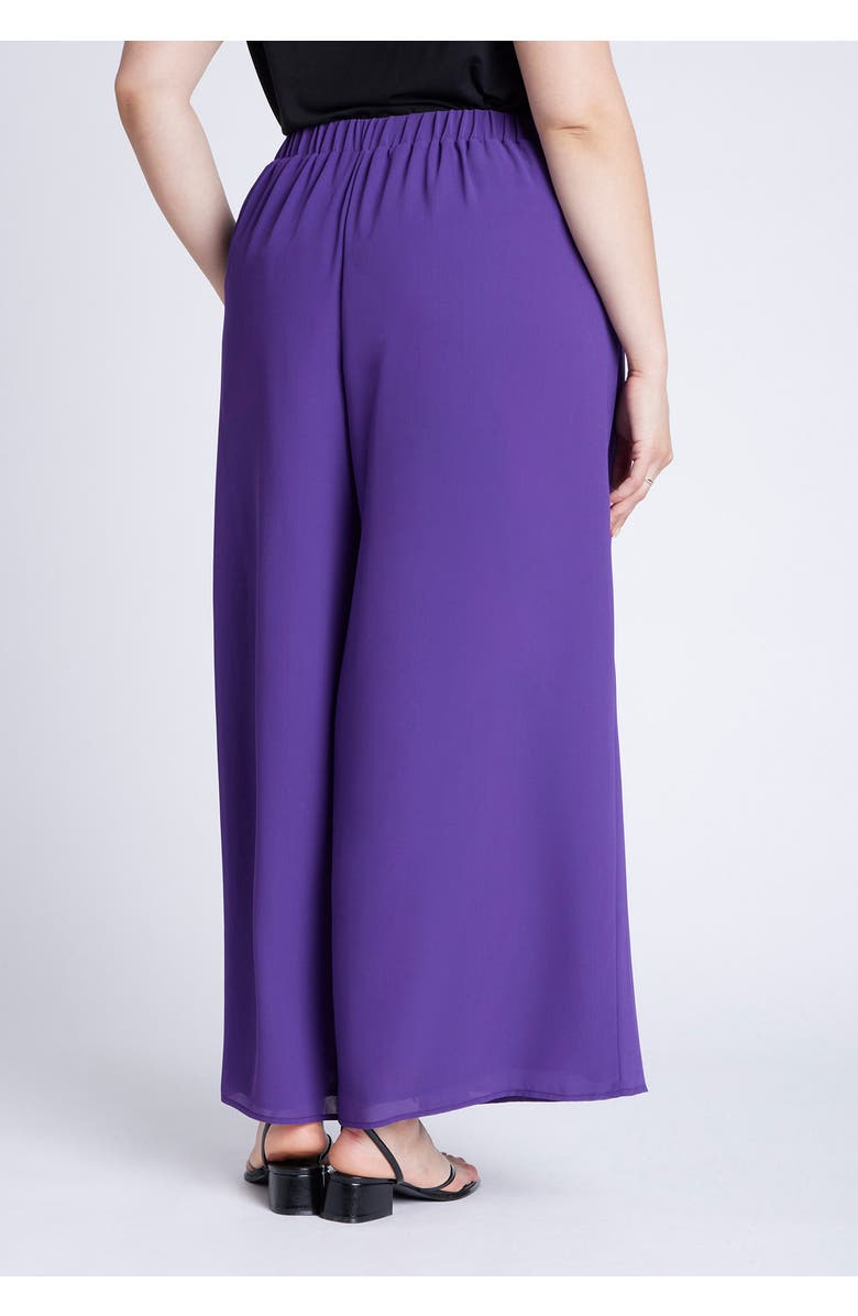 ELOQUII Wide Leg Chiffon Pant, Alternate, color, Cool Purple