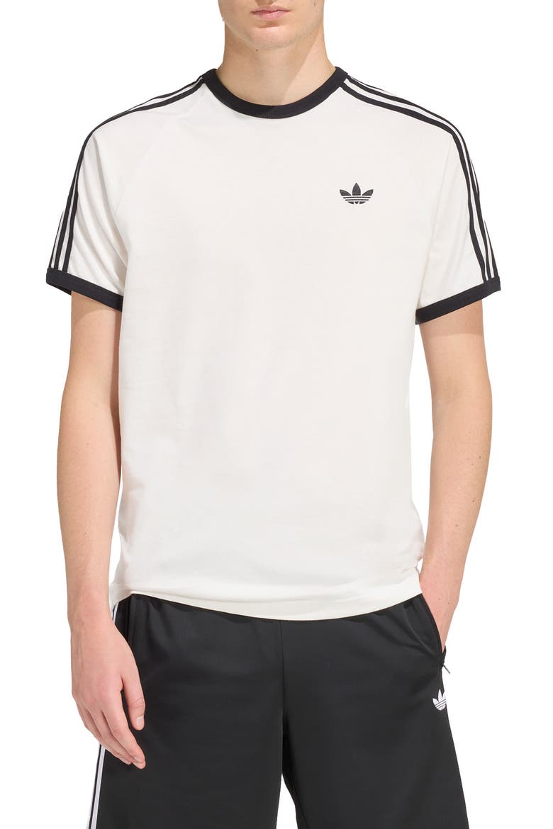 3-Stripes Cotton T-Shirt, Main, color, CLOUD WHITE