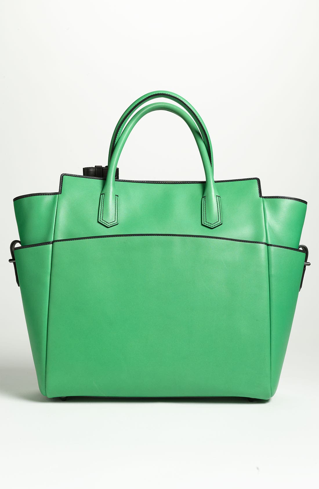 'Atlantique' Leather Tote, Alternate, color, ZEPHYR/BLACK
