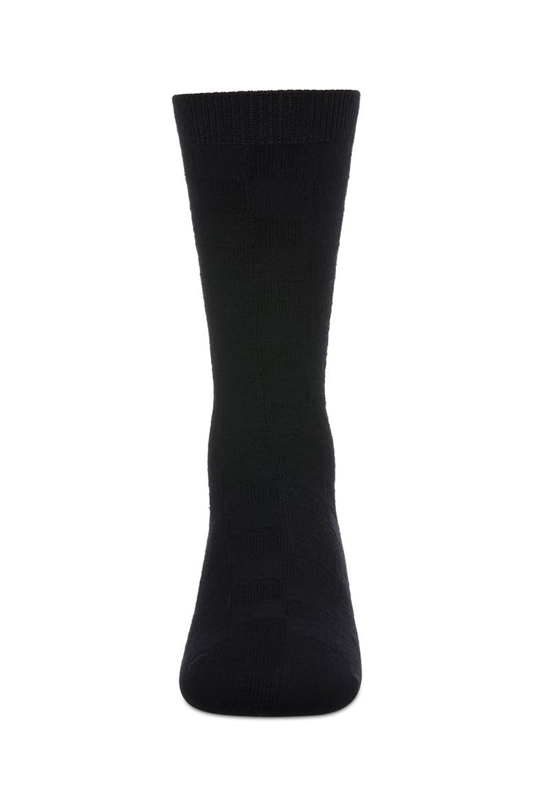 Checkerboard Crew Socks, Alternate, color, Black