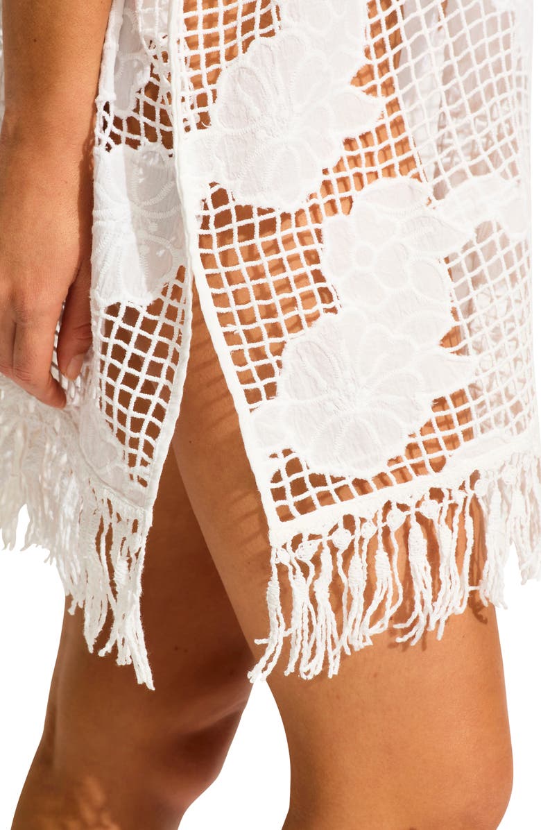 Seafolly Sheer Mesh Cover-Up Caftan, Alternate, color, 