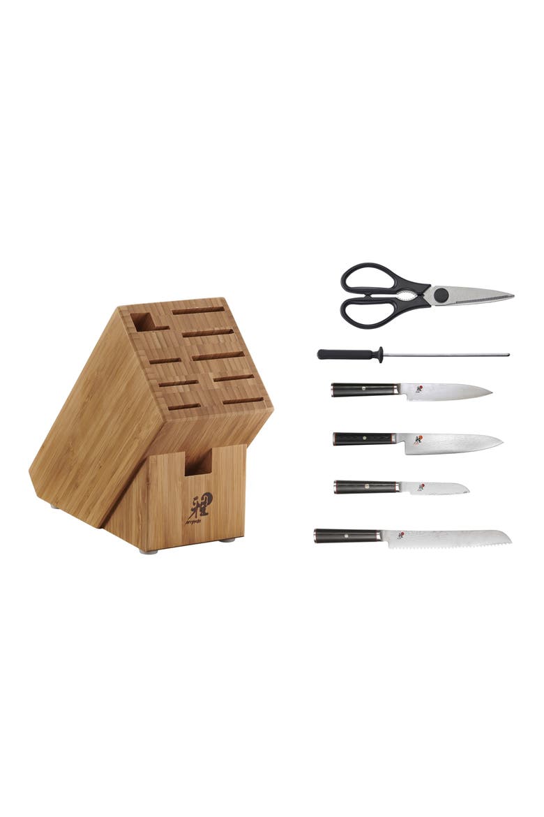 Kaizen 7-Piece Knife Block Set, Alternate, color, BLACK