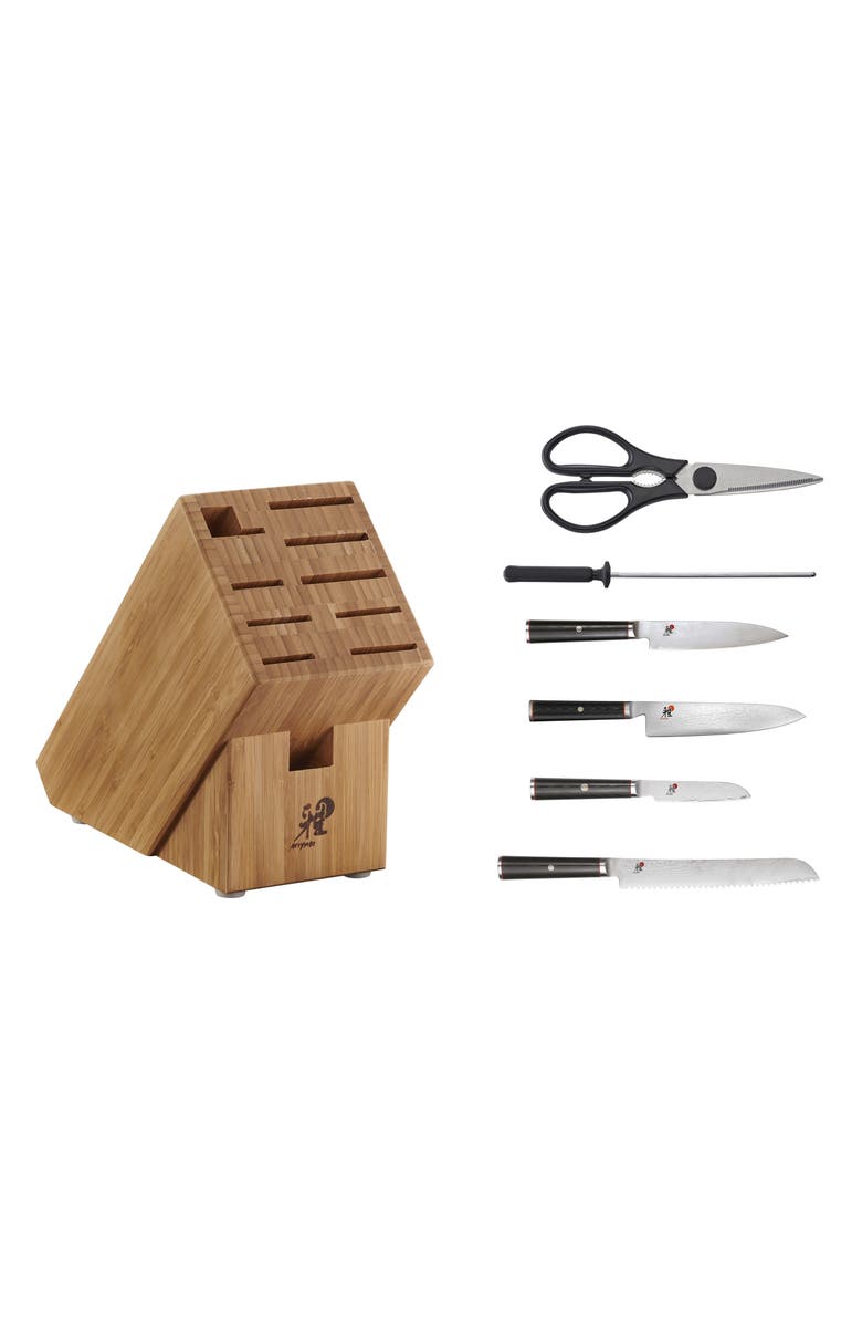 MIYABI Kaizen 7-Piece Knife Block Set, Alternate, color, Black