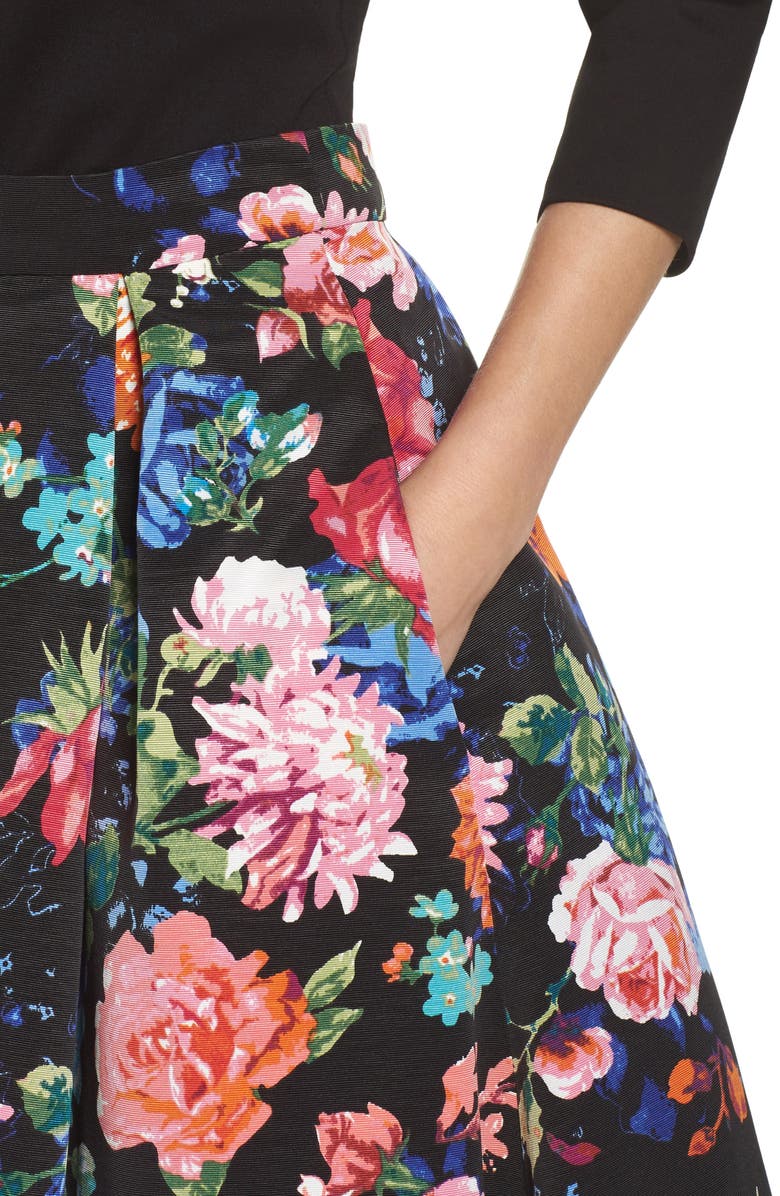 Eliza J Floral Midi Skirt, Alternate, color,
