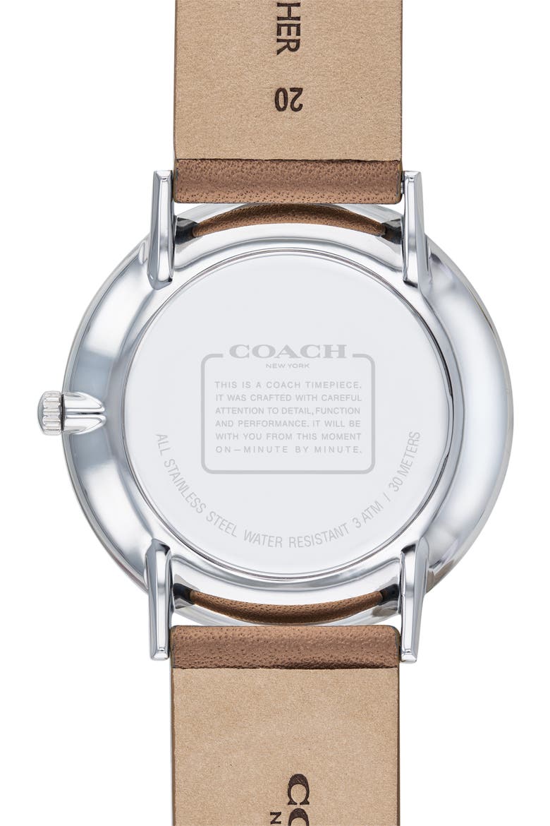 Varick Multifunction Leather Strap Watch, 40mm, Alternate, color, CAMEL/ SILVER/ BLACK