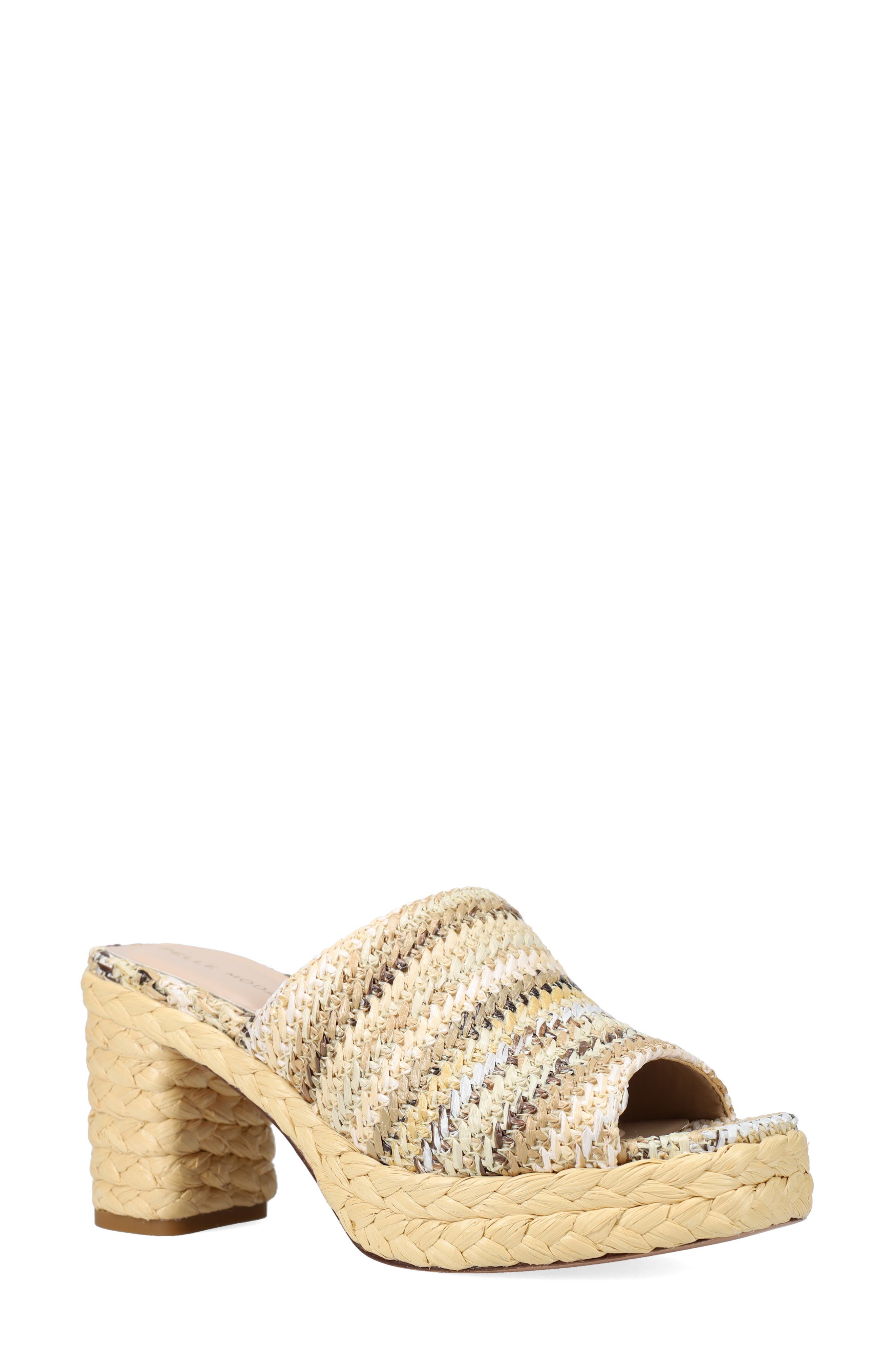 Pelle Moda Capree Espadrille Platform Slide Sandal In Neutral