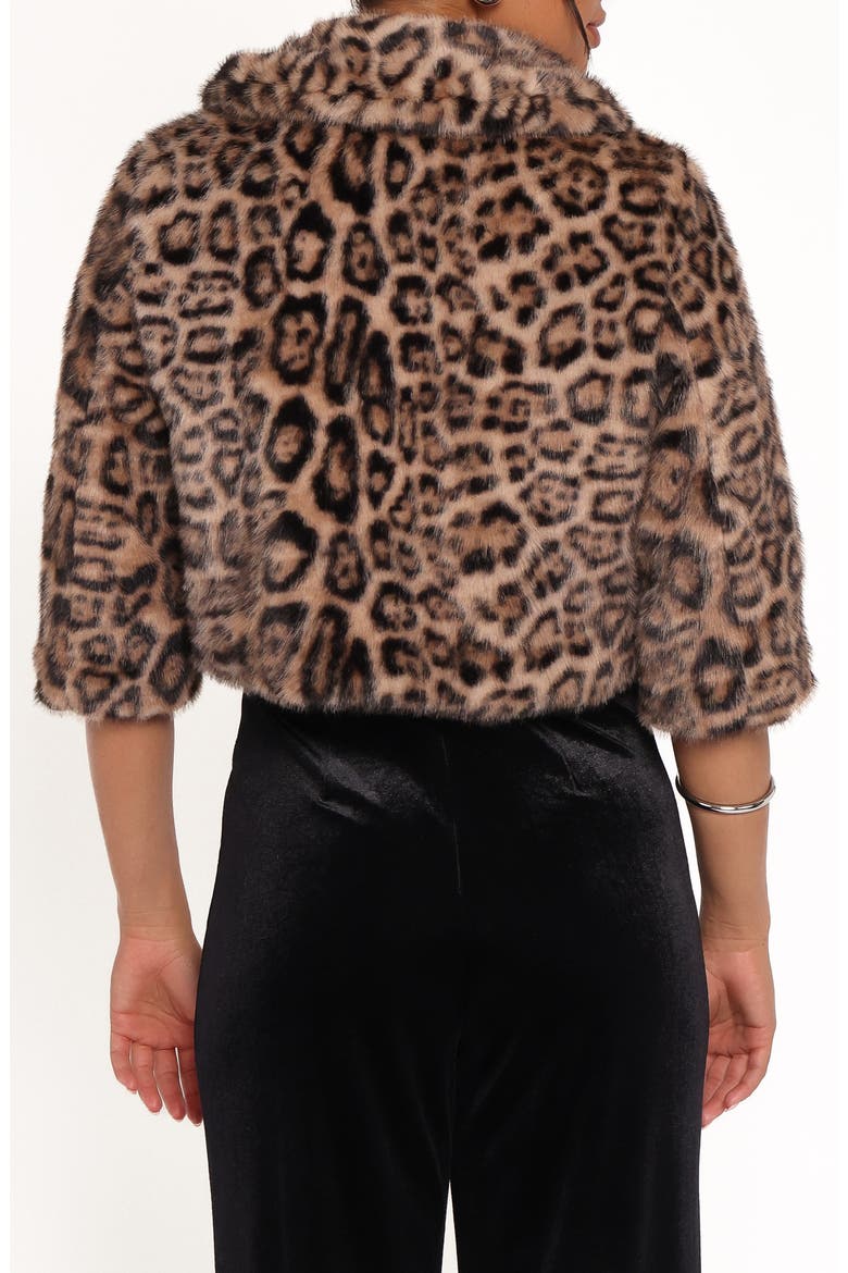 Florian Faux Fur Crop Jacket, Alternate, color, LEOPARD