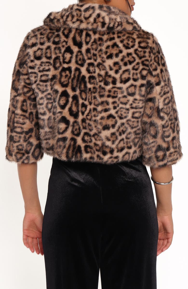 Petal & Pup Florian Faux Fur Crop Jacket, Alternate, color, Leopard