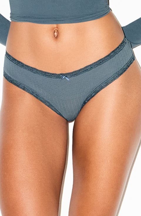 Lightweight Stretch Cotton Pointelle Briefs (Regular & Plus)