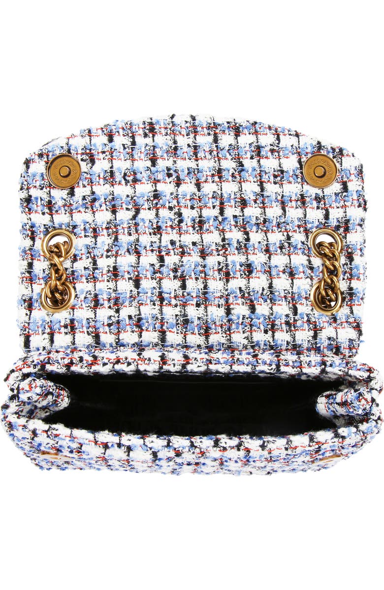 Kurt Geiger London Mini Kensington Eye Tweed Shoulder Bag, Alternate, color, White/Navy