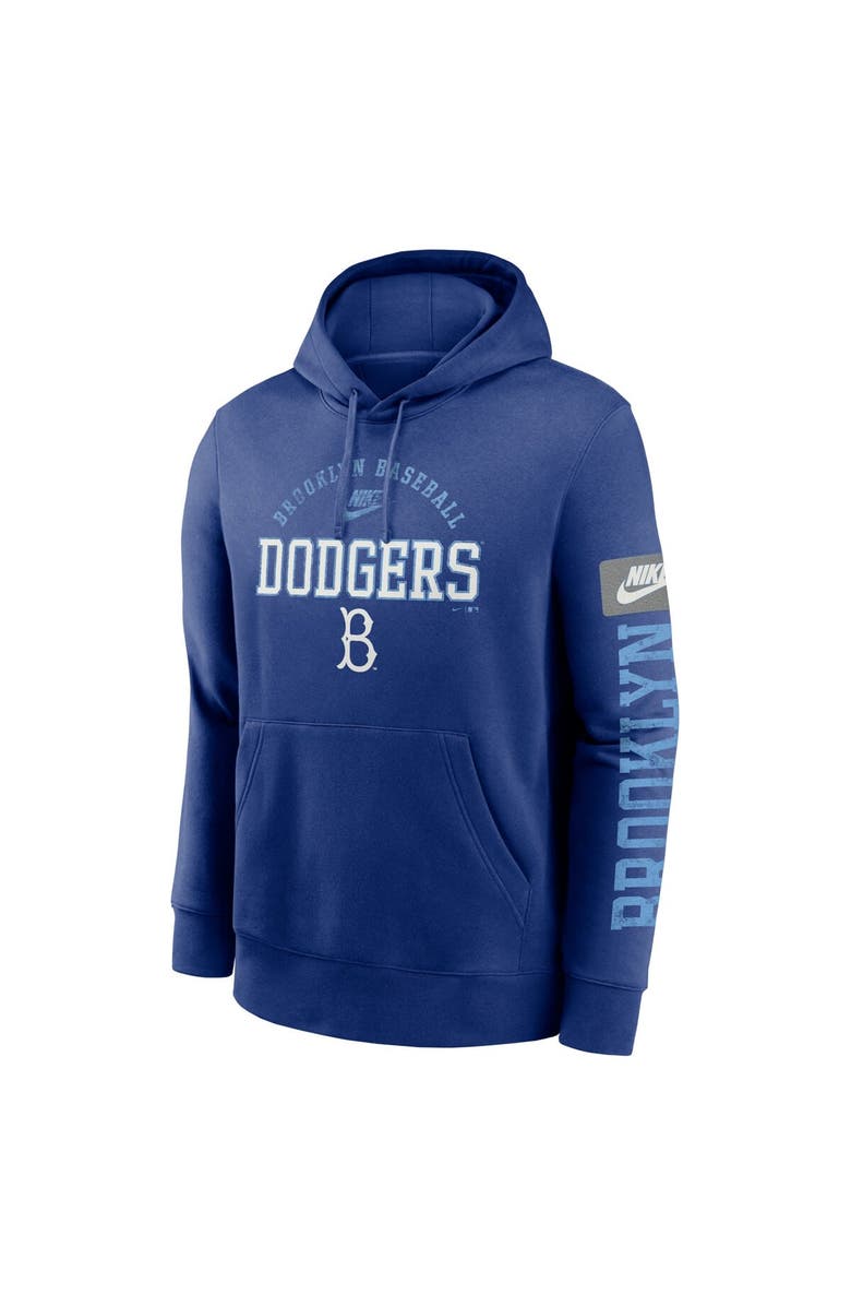 Nike Men's Nike Royal Brooklyn Dodgers Cooperstown Collection Splitter Club Fleece Pullover Hoodie, Alternate, color, Royal