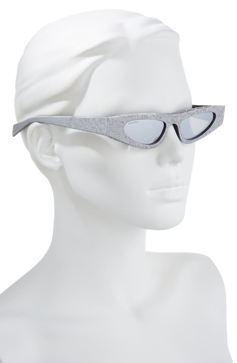 Gucci 51mm Rectangular Sunglasses, Alternate, color, Black