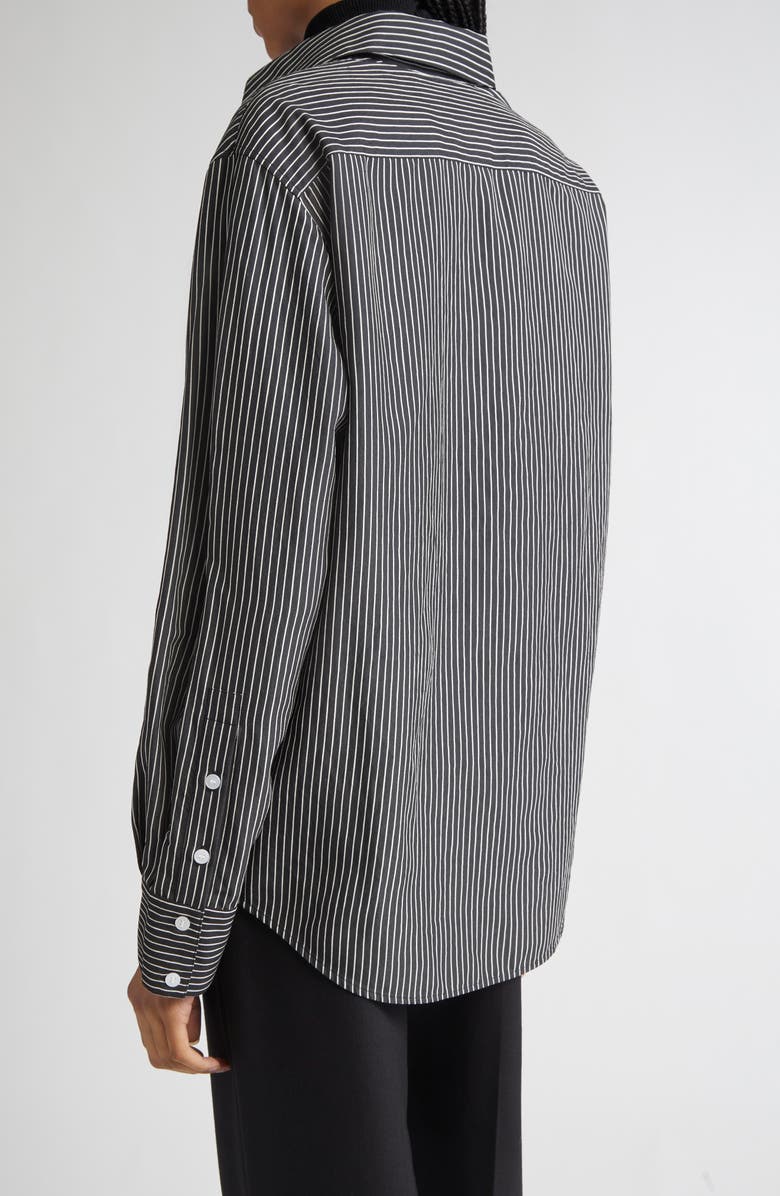 Proenza Schouler Lynsey Stripe Button-Up Shirt, Alternate, color, Black/ White
