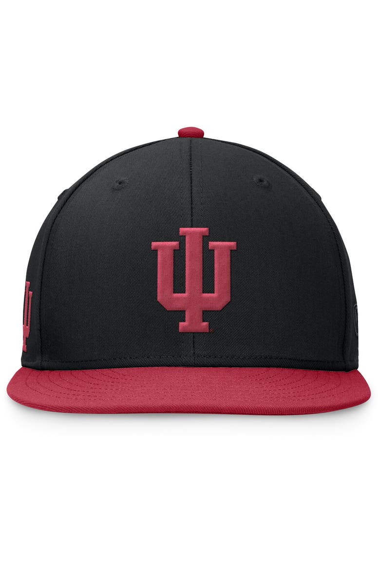 Men's Top of the World Black/Crimson Indiana Hoosiers Rally Two-Tone Fitted Hat, Alternate, color, Black