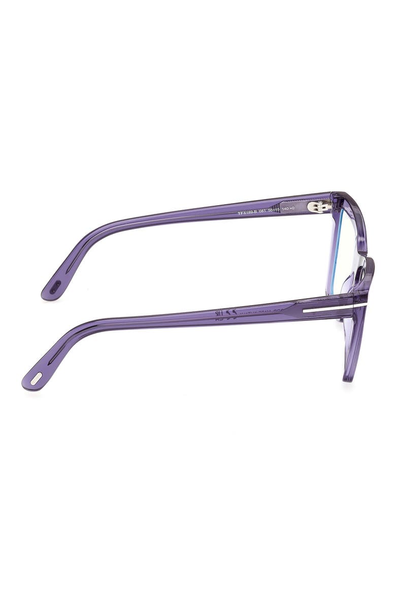 55mm Cat Eye Blue Light Blocking Glasses, Alternate, color, SHINY TRANSPARENT LAVENDAR PA