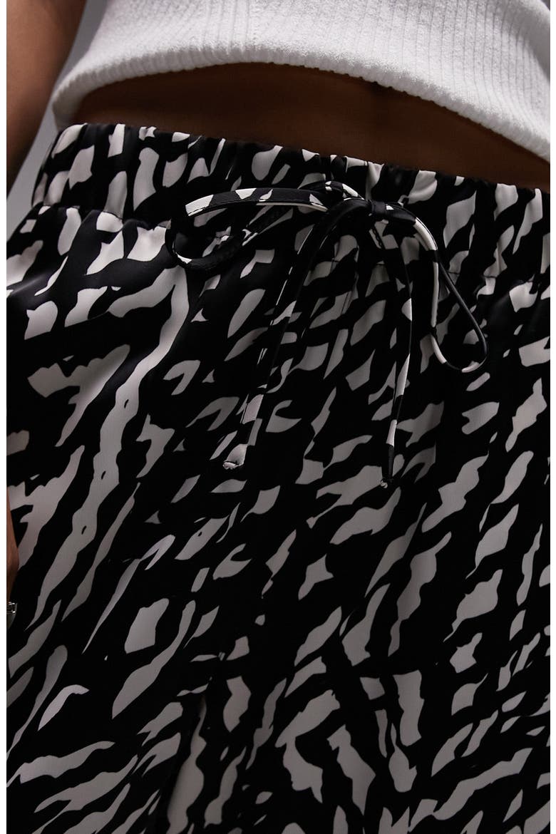 Satin Wide Leg Drawstring Pants, Alternate, color, BLACK MULTI