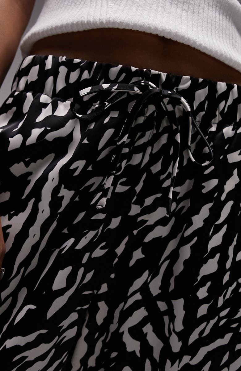 Topshop Satin Wide Leg Drawstring Pants, Alternate, color,