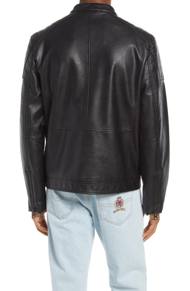 Tommy Hilfiger Quilted Detail Faux Leather Jacket, Alternate, color, 