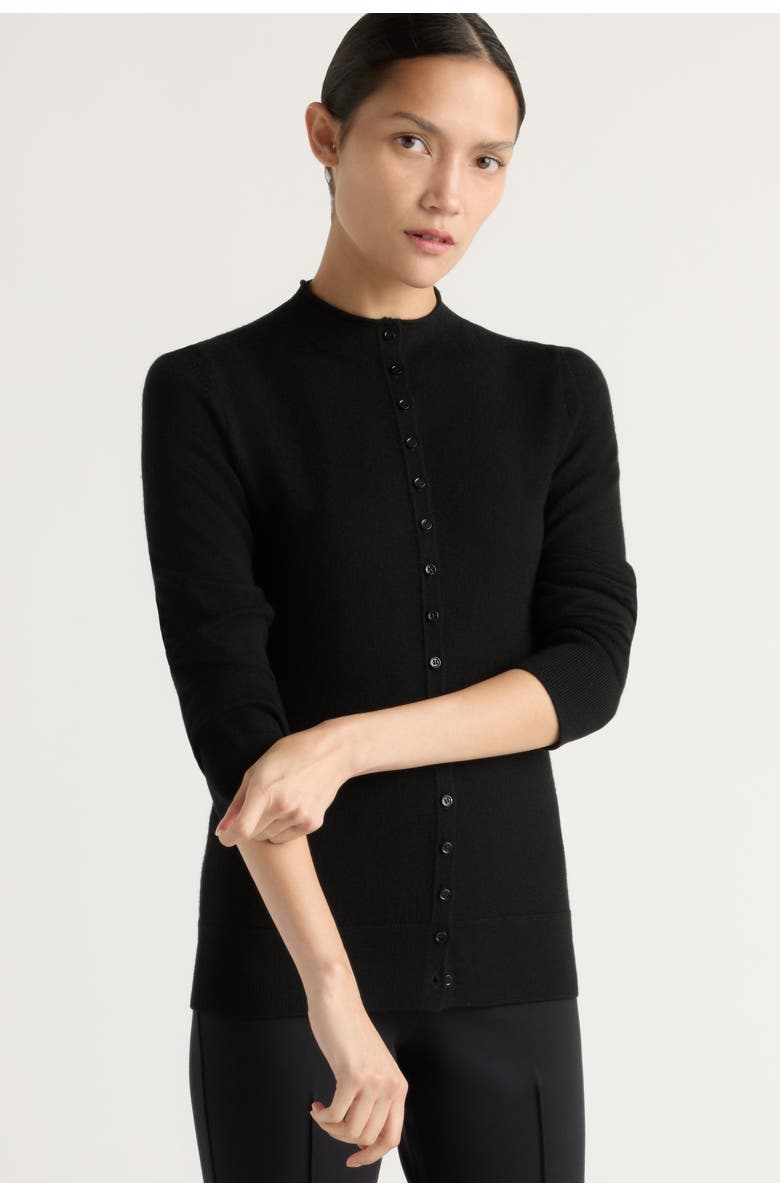 Modern Citizen Charlene Wool Button Mock-Neck Sweater, Alternate, color, Black