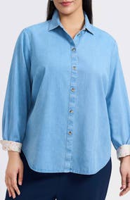 Foxcroft Margie Denim Button-Up Shirt