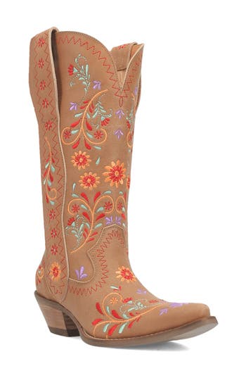DINGO DINGO BEETLE JUICE EMBROIDERED LEATHER BOOT