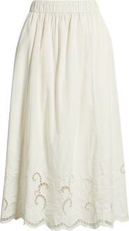 Nordstrom Schiffli Embroidered Midi Skirt