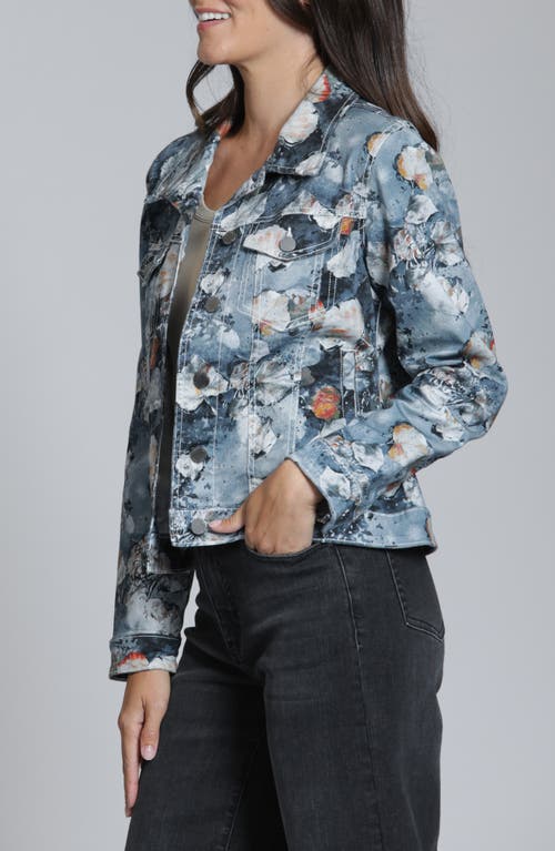 Apny Printed Denim Jacket In Red