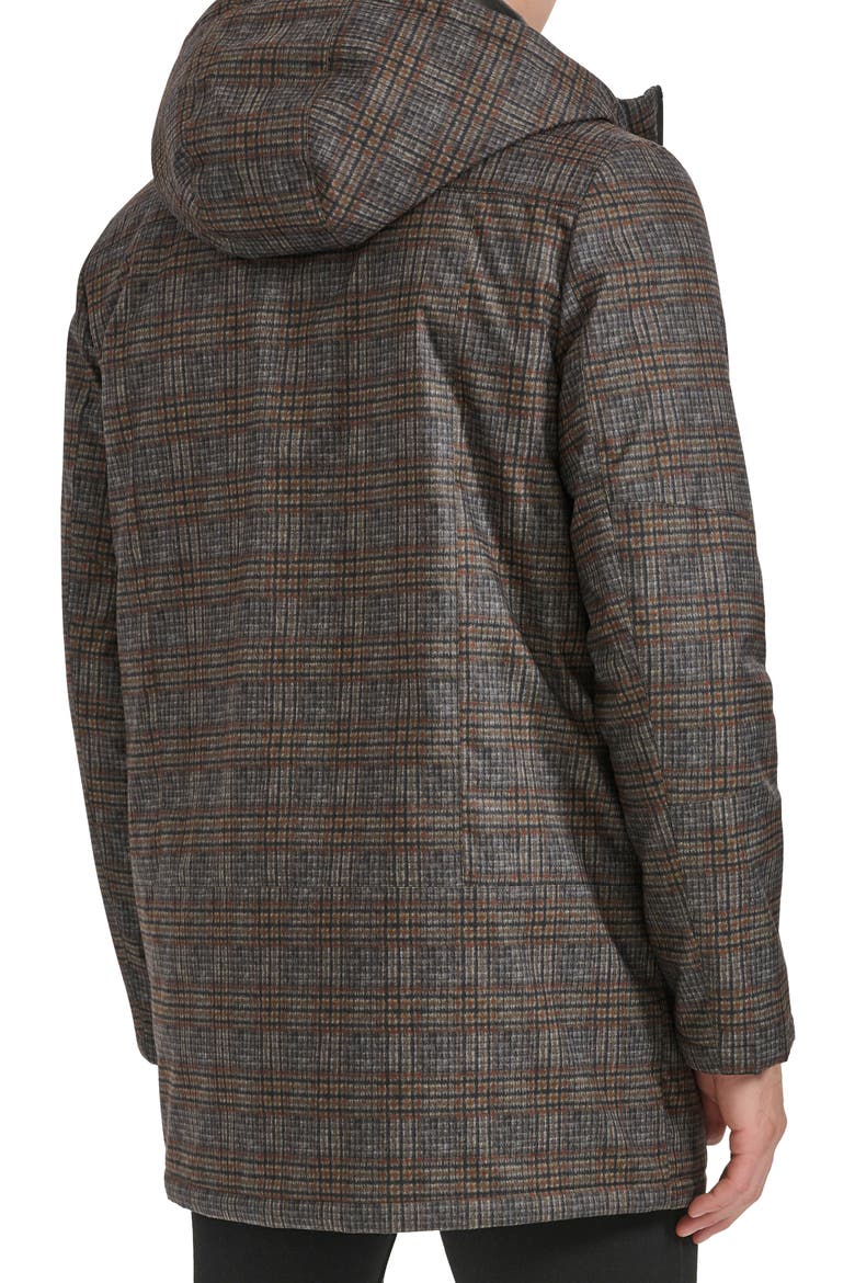 Water Resistant Coat with Quilted Bib, Alternate, color, GREY PLAID