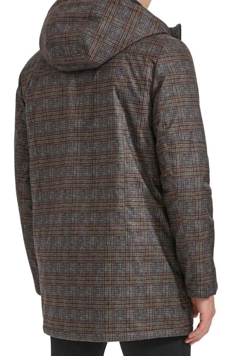 Kenneth Cole New York 925 Water Resistant Coat with Quilted Bib, Alternate, color, Grey Plaid