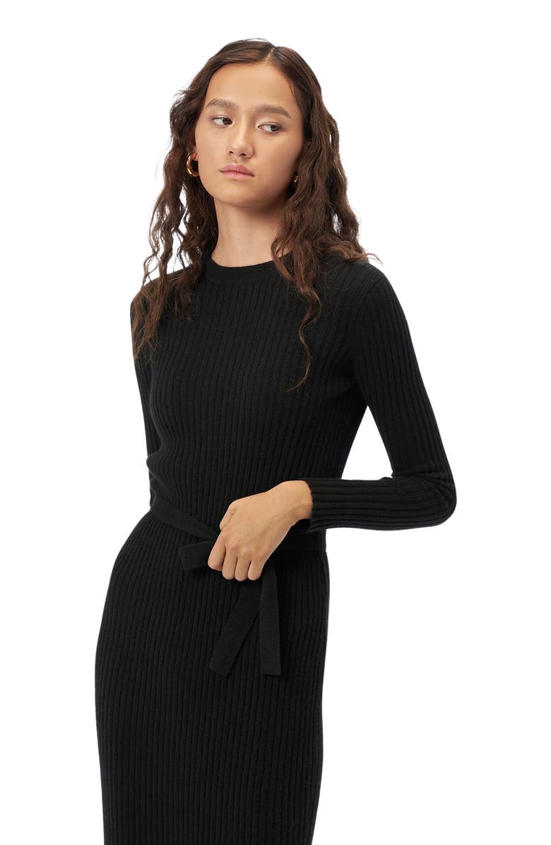 GOBI Mongolian Cashmere Cashmere Knit Dress with Belt, Alternate, color,