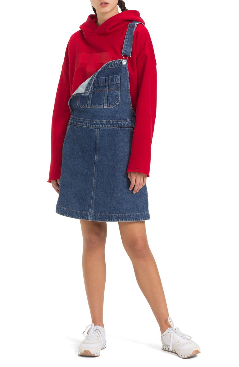 TOMMY JEANS TJW Denim Dungaree Dress, Alternate, color,