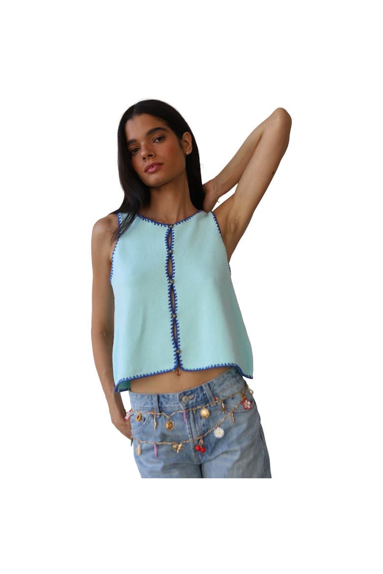 Mala Knit Stitch Tank Top - Women's, Main, color, Light Blue