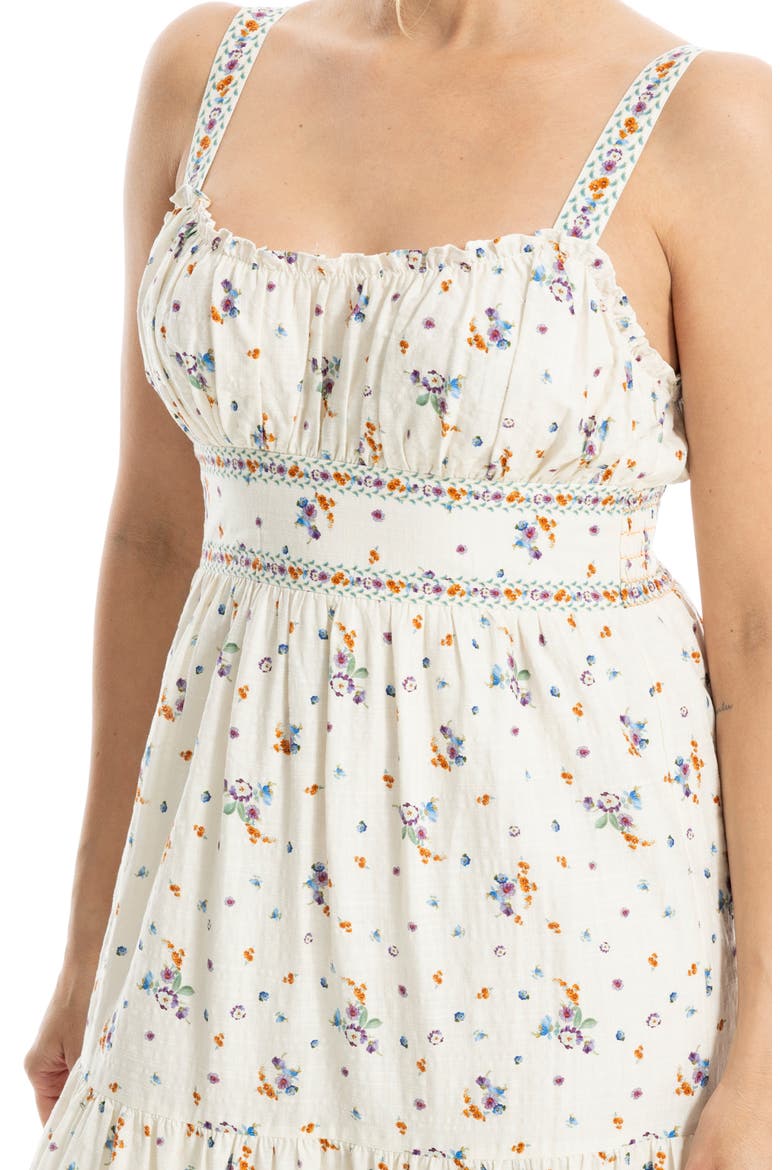 Strappy Tiered Maxi Dress, Alternate, color, CREAM/ PURPLE BLUSH