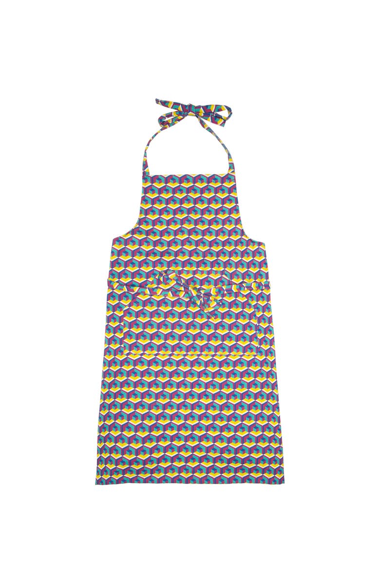 La DoubleJ Apron With Pocket Cubo Giallo/Fuxsia, Main, color, Cubo Giallo/Fuxsia