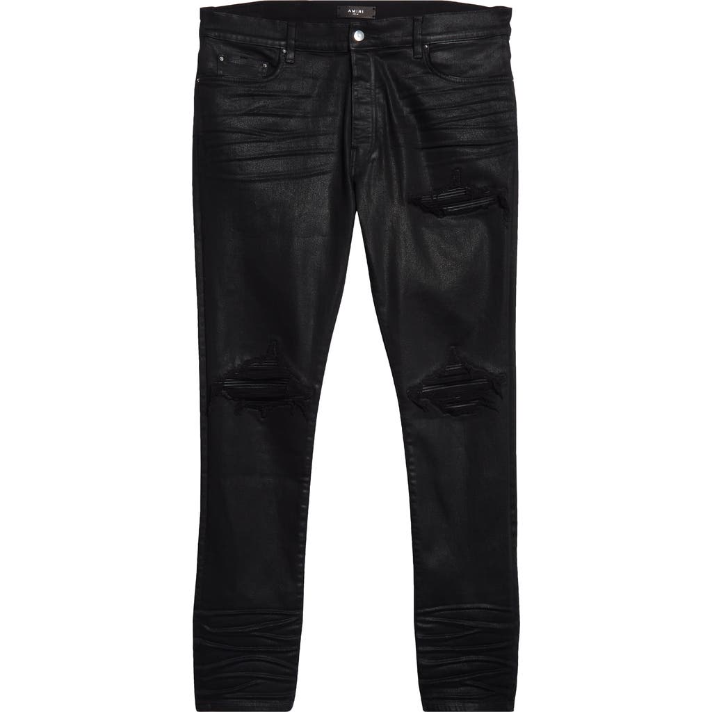 Amiri Skinny Jeans With Distressed Detailing And Five Pockets In Black