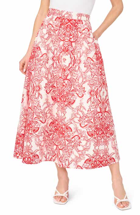 Ted Baker Floral Paisley Cotton Maxi Skirt
