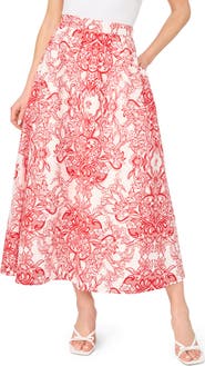 Ted Baker Floral Paisley Cotton Maxi Skirt